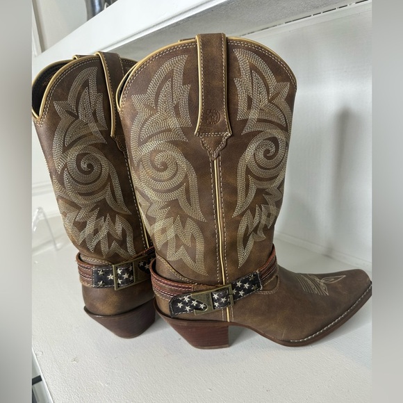 Durango Women’s Western Boots – Size 9.5M Brown Embroidered Leather Rodeo Ready - Picture 6 of 13